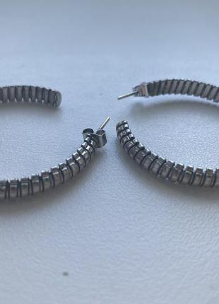 Серьги кольца, стальные 2