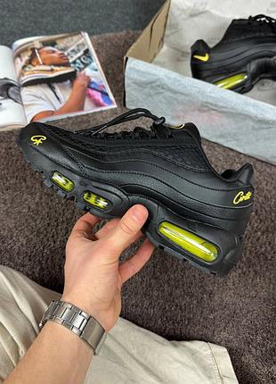 Corteiz x nike air max 95 black tour yellow/кортез найк эйр макс 95 чёрные с жёлтым 40 41 42 43 44 45