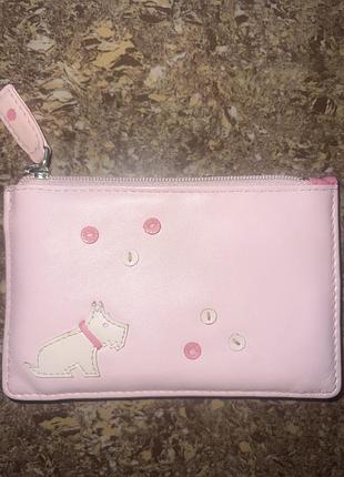 Рожевий шкіряний гаманець radley косметичка
