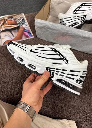 Nike air max plus iii white black/найк эйр макс плюс 3 белые с чёрным 40 41 42 43 44 45