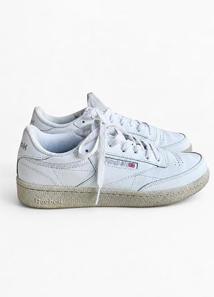 Білі, шкіряні кеди reebok