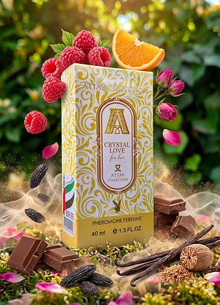 Crystal love for her, 40 мл — парфюмы с феромонами для нее, стойкий шлейфовый аромат, малина, шоколад и ваниль, духи женские