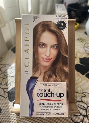 Фарба для волосся clairol root touch-up у відтінку 6 light brown призначену для швидкого маскування відрослих коренів
