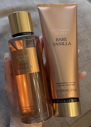 Victoria's secret bare vanilla набір: спрей 250мл + лосьйон 236мл