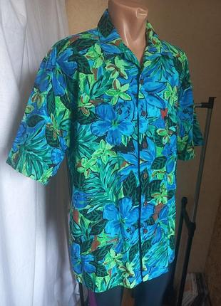 Автентична вінтажна гавайська сорочка hilo hattie (made in hawaii, usa), розмір xl