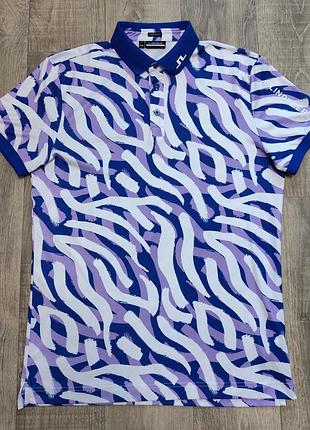 Поло футболка j.lindeberg tour tech print polo purple painted zebra