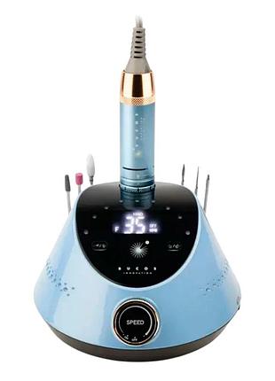 Профессиональный фрезер для маникюра и педикюра bucos nail drill x2 pro ocean blue, 65 вт, 35000 оборотов