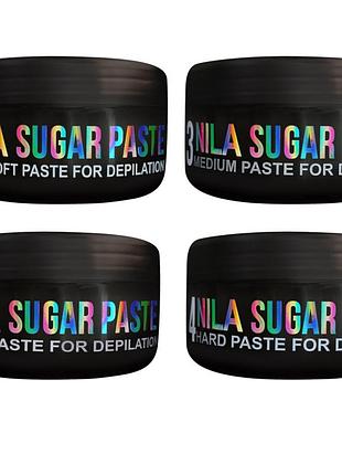 Набор паст для шугаринга nila ultra soft + soft + medium + hard, 4×450 г