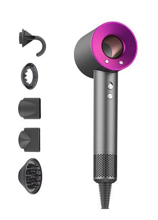 Фен з отвором 5 в 1 leafless hair dryer з насадками для укладання та іонізацією професійний