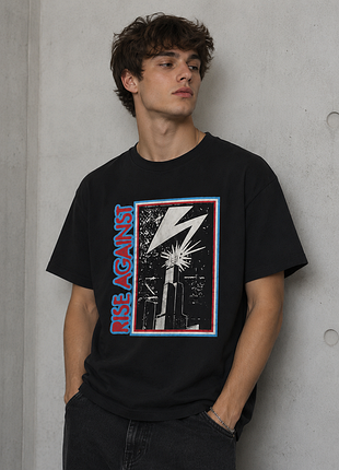 Футболка мужская  rise against — графика / streetwear / oversized vibe