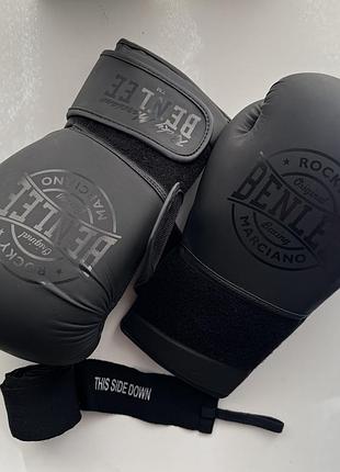 Боксерські рукавички benlee black label nero / 12oz / чорні
