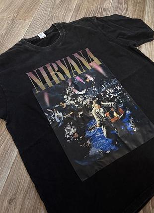 Футболка nirvana, оверсайз футболка