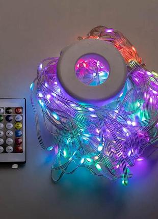 Розумна гірлянда smart 200 led довжина 2 м з керуванням зі смартфона прозора мультиколор nai