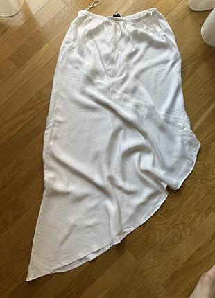 Біла міді спідниця zara xs