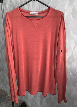 Лонгслив stone island терракотовый
