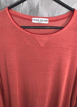 Лонгслив stone island терракотовый 2