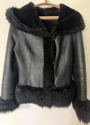 Дубленка с капюшоном двухсторонняя fendi