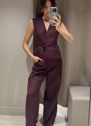 Жилетка лляна massimo dutti