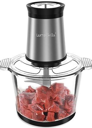Подрібнювач кухонний luma bella lb-56010 скляна чаша 800 вт 2 л сталевий