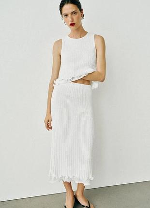 Спідниця жіноча біла двошарова zara new