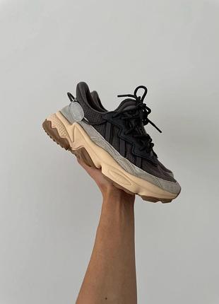 Бежевые кроссовки унисекс adidas ozweego grey beige х адидас озвиго 38