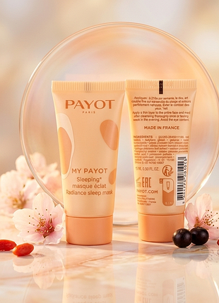 Оригінальна нічна маска для обличчя для сяйва шкіри payot my payot sleeping masque eclat, 15 ml