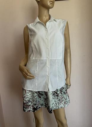 Стильна біла сорочка з сіточкою/ l- xl/ brend karen millen