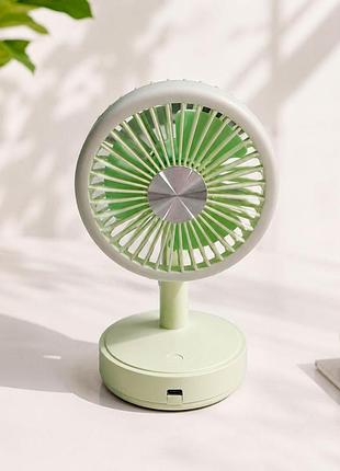 Акумуляторний вентилятор table mini fan салатовий, настільний мінівентилятор — портативний