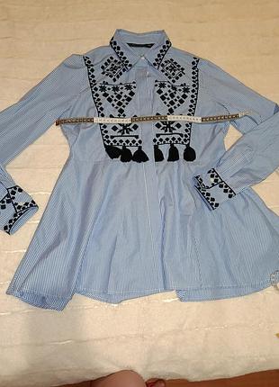 Рубашка zara женская, с вышивкой