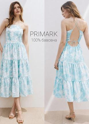 Primark бавовняна ярусна сукня міді тай дай