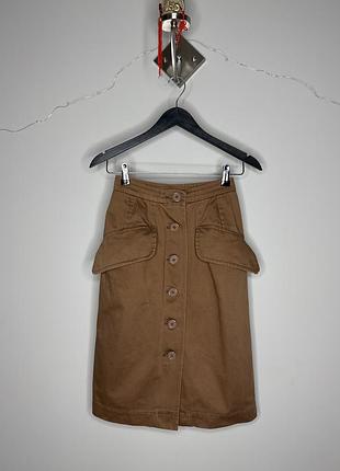 Вінтажна спідниця saint laurent rive gauche у стилі сафарі, xxs-xs