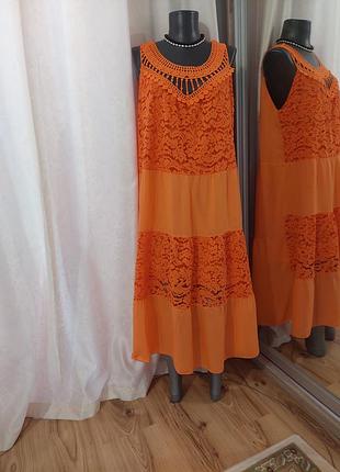 Вискозное с кружевом платье 👗 италия