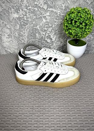 Adidas samba кроссовки кеды 39 размер кожаные спортивные белые