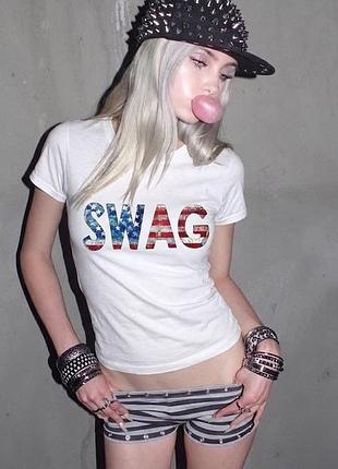 Безкоштовна доставка!!! футболка swag early 2010s (чорна, біла) стиль y2k жіноча кежуал гранж