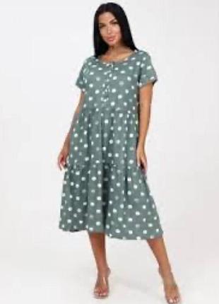 Вискозовое платье принт горох primark uk 14 eur42