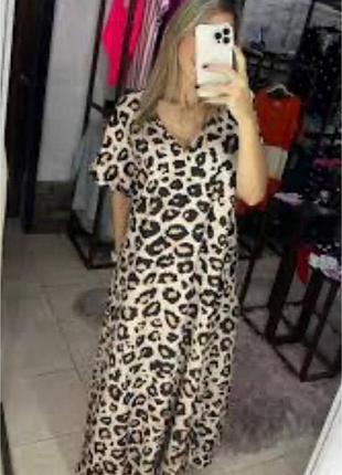 Платье длинное леопардовый принт shein uer 40-42