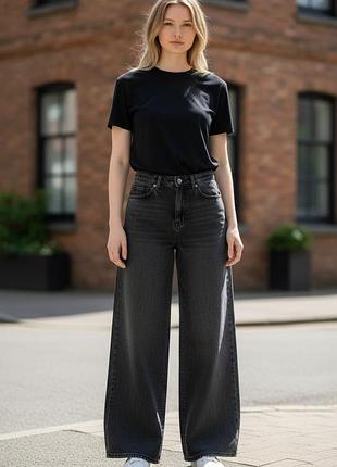 Джинси wide-leg lindex з високою посадкою (eur 38 / s-m)