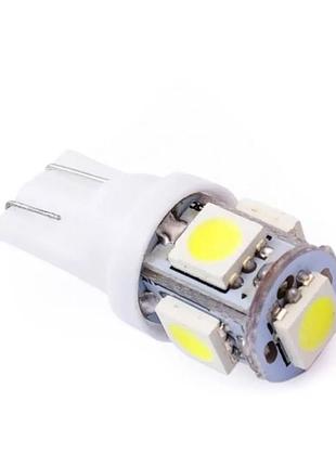 Светодиодная лампа т10 (w5w) 5smd 5050 24v белая/желтые.9 шт