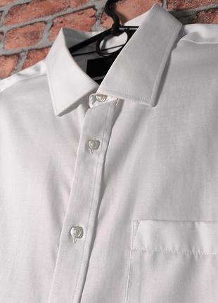 Сорочка біла класична на запонки m&s marks and spencer pure cotton non iron regular fit з запонками