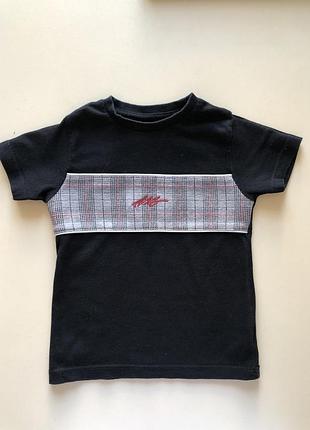 Футболка чорна зі вставкою кежуал футболка для хлопчика 92 98