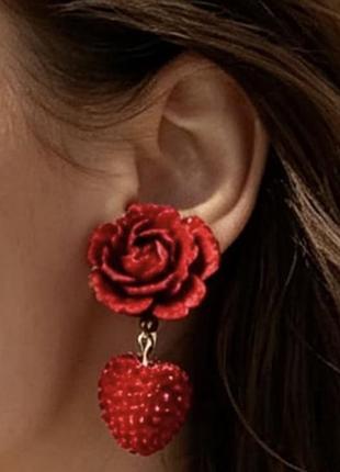 Сережки квіти 🥀 кохання 🧡