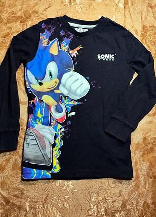Лонгслив детский коттоновый sonic на мальчика 6-7 года