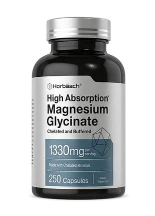 Гліцинат магнію horbäach buffered magnesium glycinate 250 капсул