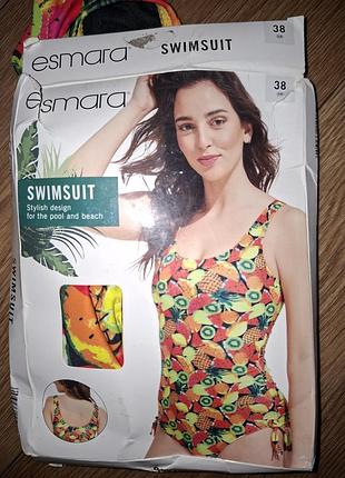 Новый женский слитный купальник esmara 38 40 на наш 44 46 фрукты s с