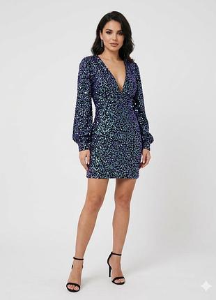 ✨ сяюча сукня-міні з пайєтками-хамелеонами від boohoo (нова з бірками!) ✨