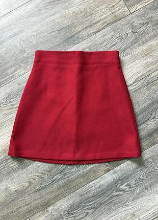 Червона юбка zara, а-силуету