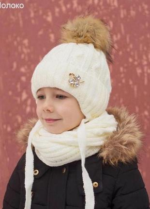 Дитяча зимова шапка для дівчинки від 2 років 48 50 521 фото