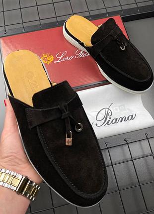 Мюли лоферы замшевые мужские бежевые loro piana black tassel! мюлі лофери чоловічі замшеві! шлепанцы мюли замшевые чёрные! размеры 40-46!
