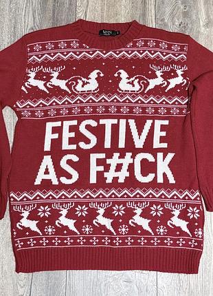 Новорічний светр червого кольору