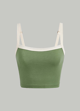 Кроп топ y2k shein mod contrast binding cami top - xs-s